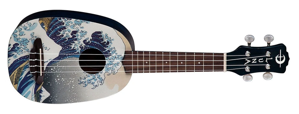 Luna Model Great Wave Graphic Soprano Size Acoustic Ukulele with Gig Bag - Sale! - Image 2 of 4