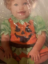 NWOT Pumpkin Pixie Costume Infant Size 6-12 Months Jumpsuit With Skirt