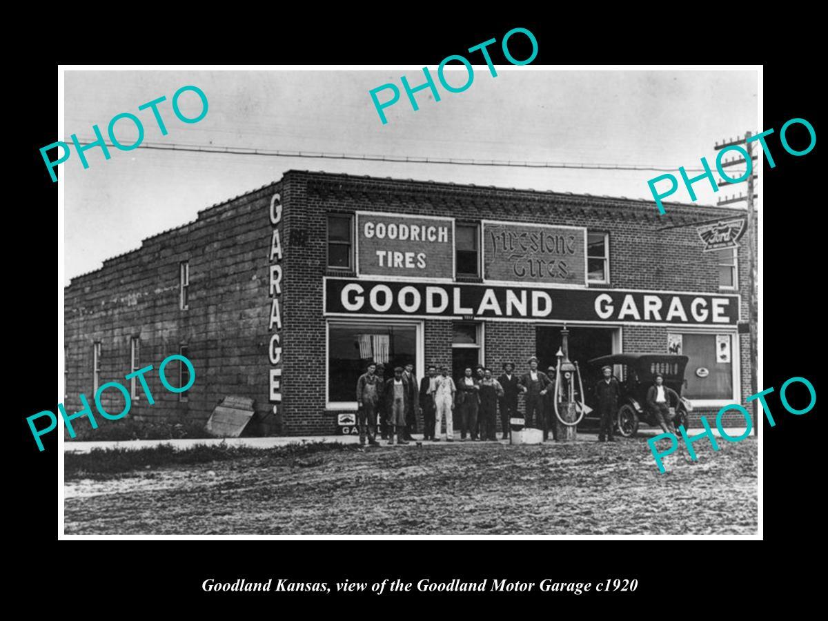 OLD LARGE HISTORIC PHOTO OF GOODLAND KANSAS THE GOODLAND MOTOR GARAGE c1920 eBay