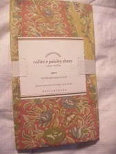 SHABBY COTTAGE POTTERY BARN COLLETTE PAISLEY EURO PILLOW SHAM CHIC