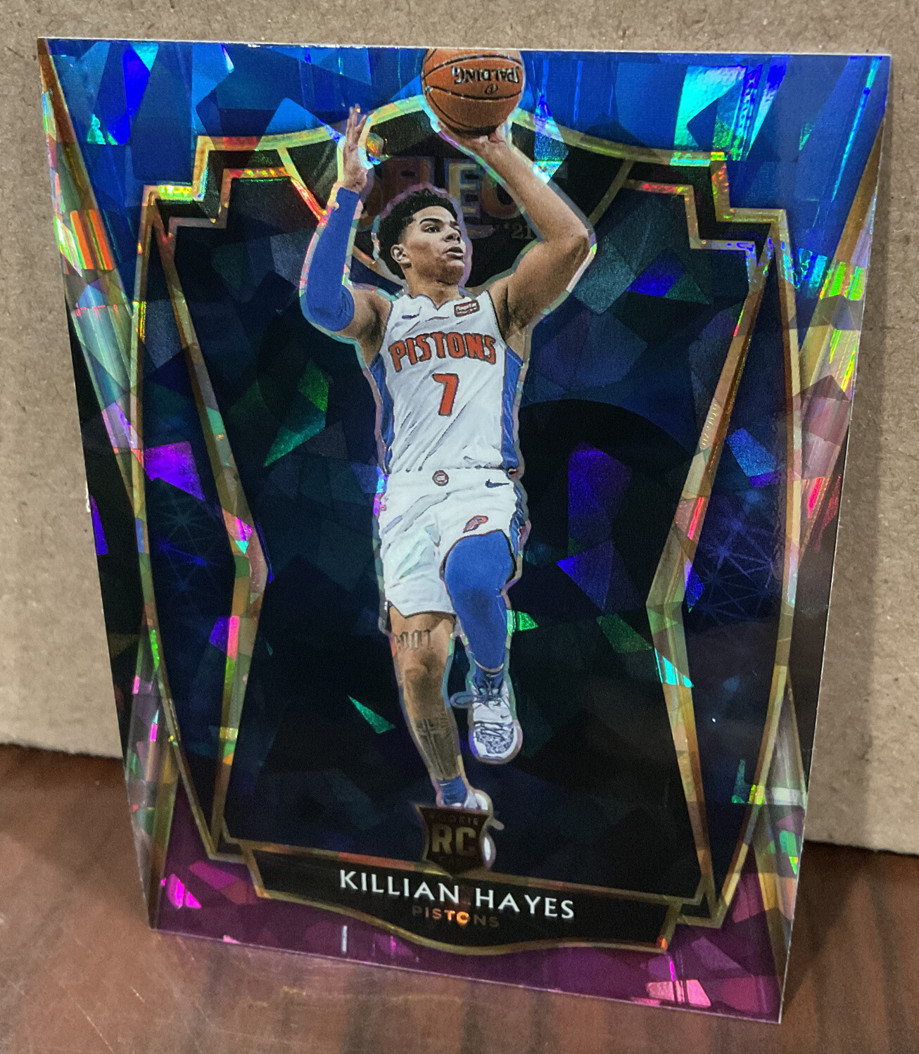 KILLIAN HAYES 2020-21 PANINI SELECT RC BLUE WHITE PURPLE ICE #181 - PISTONS