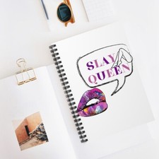 Slay Queen Purple Lips and Pretty Legs - Spiral Notebook Ruled Line 