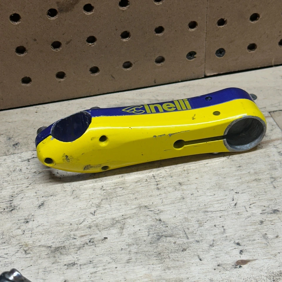 Vintage Cinelli Sesamo 1" Threadless Stem 110mm 26.0 Clamp Blue Yellow Mtb Track - Image 3 of 4