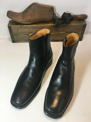 Giorgio Brutini Men's size 9 M Black Leather Zip Up Ankle Boots