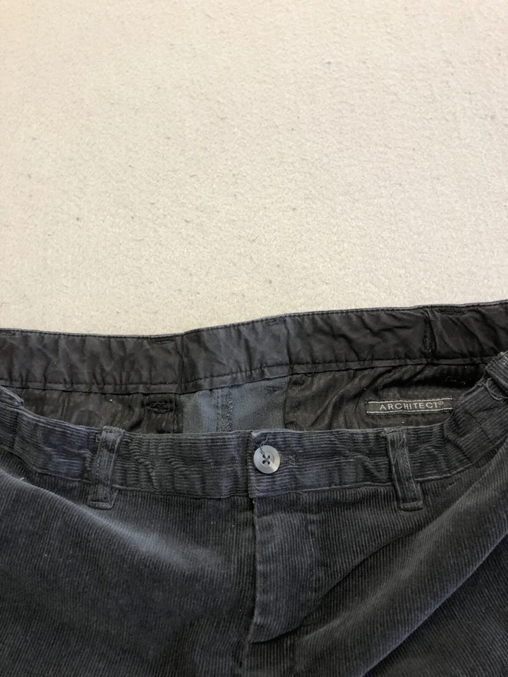 Architect Corduroy Pants Men's 40x28 Black Straight Leg Flat Front Chinos - Image 3 of 4
