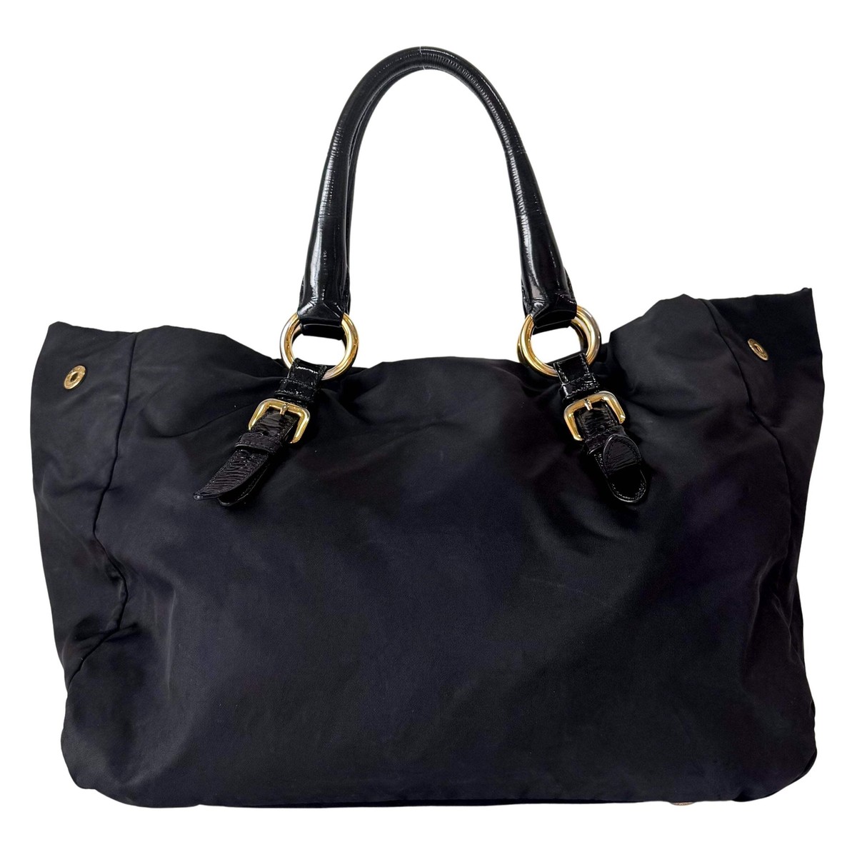 PRADA Black Tessuto Nylon Pietre Jeweled Tote Bag UK