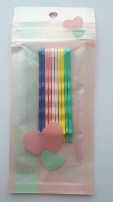10 x verschiedene gemischte Farben Haarnadeln Haarschmuck Mädchen 60 x 2 x 4 mm UK
