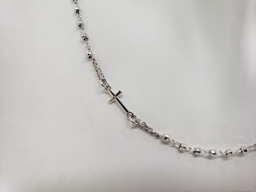 COLLANA ROSARIO RELIGIOSO IN ARGENTO 925 CO PALLINI SFACCETTATI (0307) - Foto 2 di 9