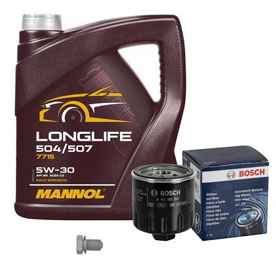 BOSCH Ölfilter 5 L MANNOL 5W-30 Longlife für VW Golf V 1.4 16V Seat