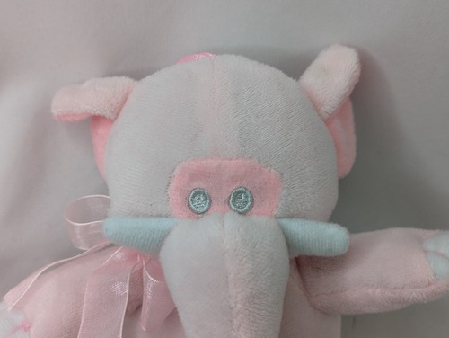 The Petting Zoo Pink Elephant Plush Rattle 6 Inch Stuffed Animal Toy - Imagen 2 de 9