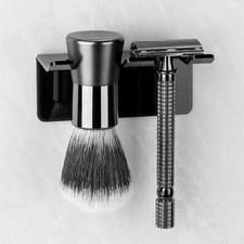 LUEXBOX Safety Razor Holder for Shower Wall, Self Adhesive Razor and Brush Stand