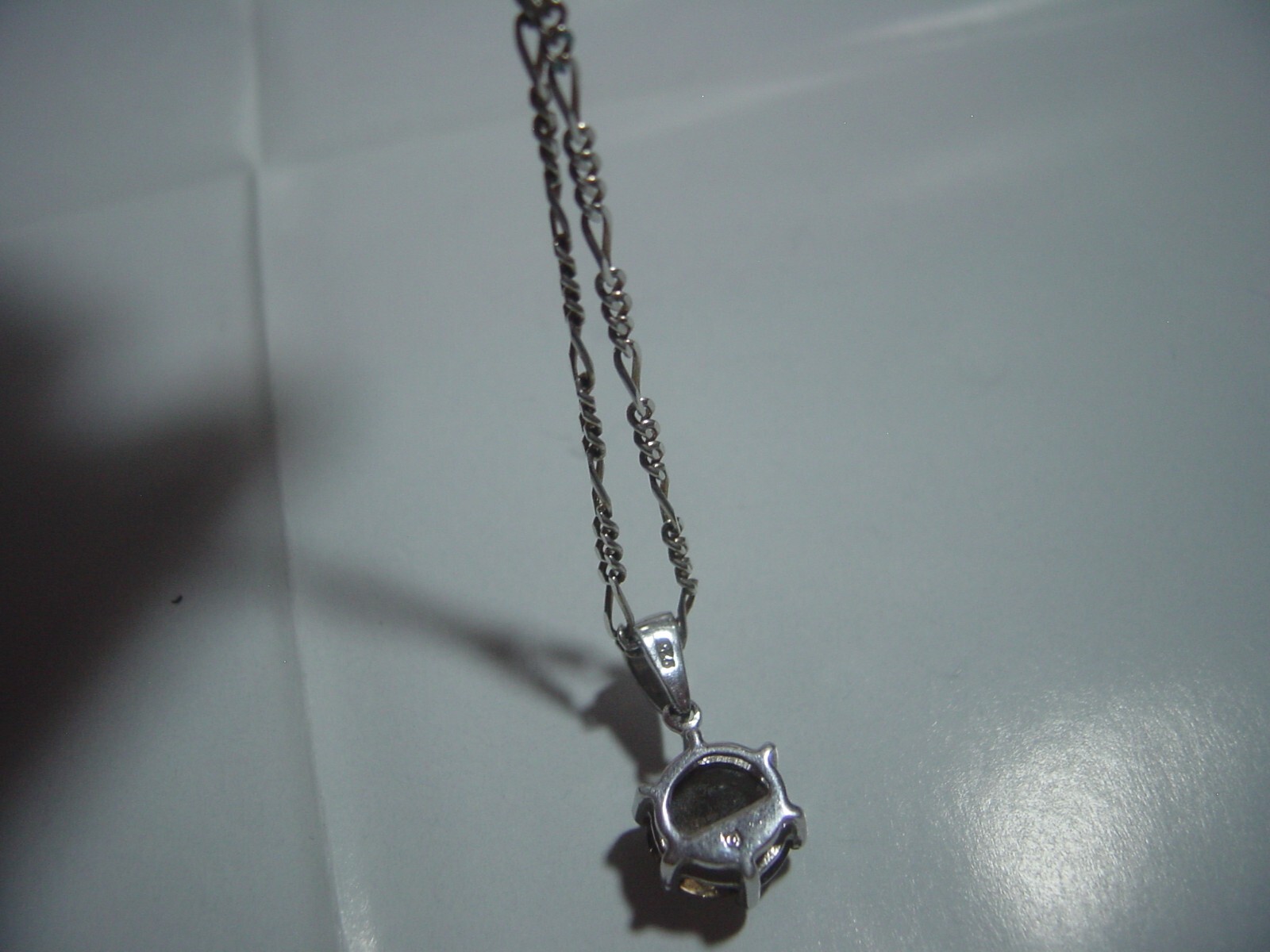 Solid Silver 16" figaro Chain & superb checkerboa… - image 11