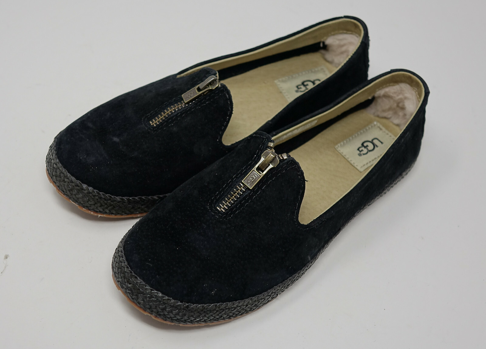 НОВЫЕ женские Ugg в коробке, размер 7, черные замшевые туфли-слипоны на молнии, кроссовки