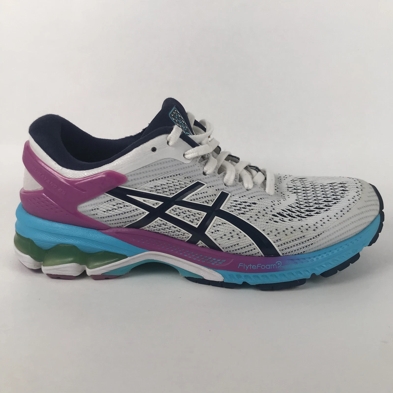 Scarpe da corsa Asics donna Gel Kayano 26 1012A457 bianche sneakers taglia 7 5