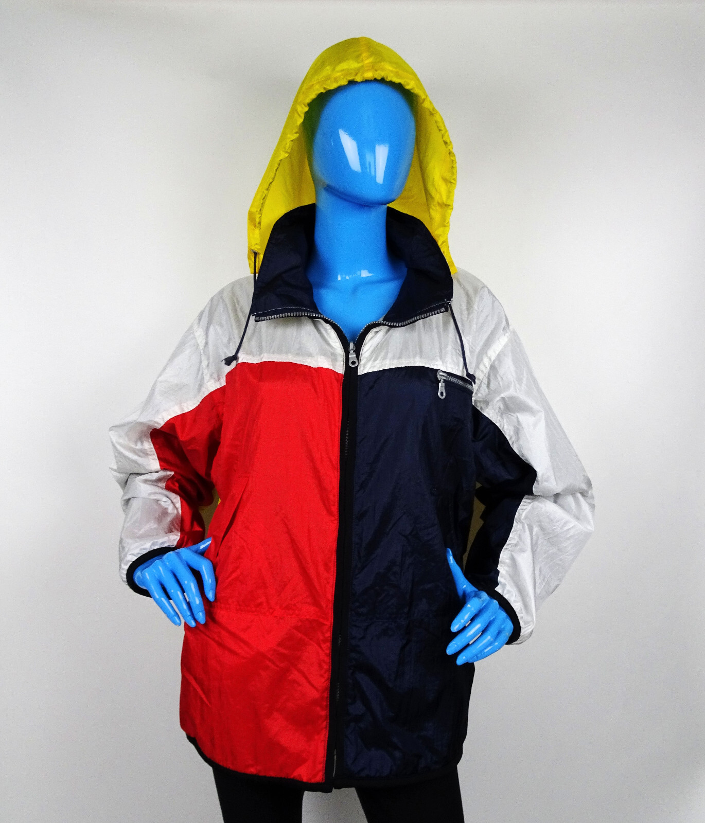 Ms Cambridge Vintage ‘80’s Reversible Jacket Coat Size L 12 14 Color Block Nylon image 3