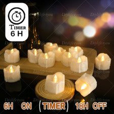 24x LED Teelichter mit Batterie Timer elektri...