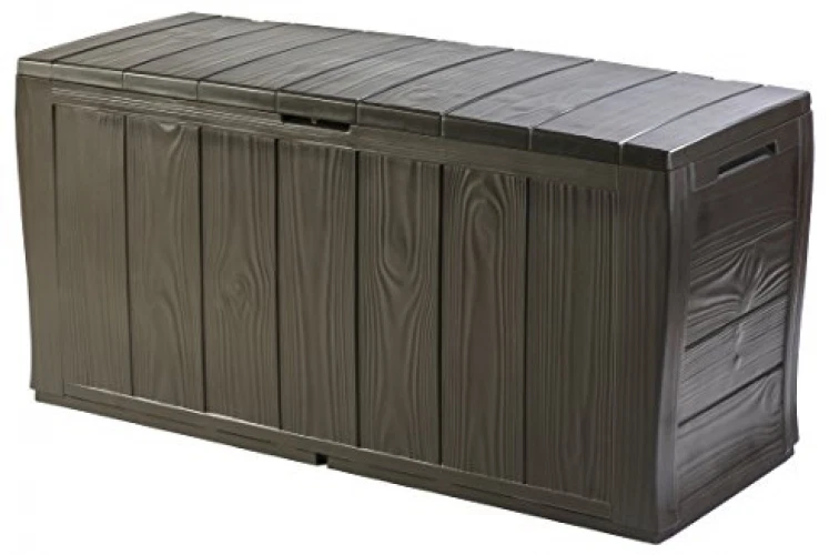 Outdoor Ottoman Plastic Storage Large Tools Box Garden Furniture Brown