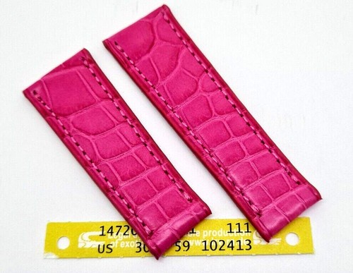 XS Cinturino Adatto per Rolex Daytona Vero Alligator 20mm Fucsia, Qualità Top - Picture 2 of 8