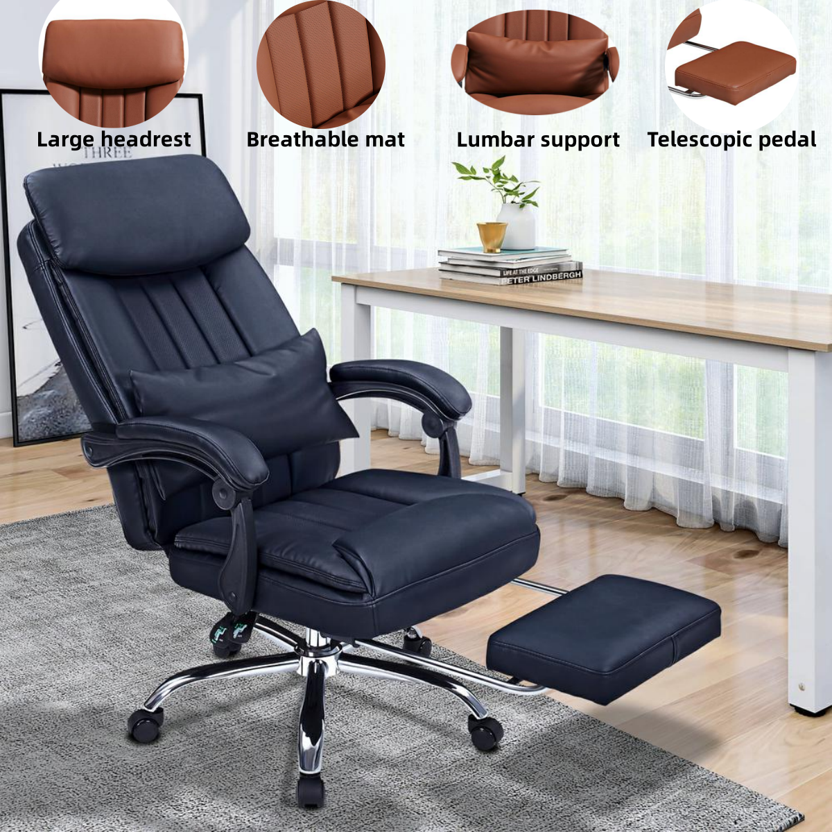 Computer Gaming Chair Ergonomic Office Chairs Executive Swivel Racing Recliner-image