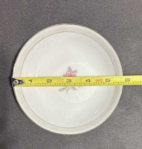 Royal M by Mito Shoten Japan Solitaire MT04 4 Ceramic Dessert Plate Rose Pattern - Picture 4 of 4