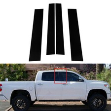 4pcs Door Pillar Posts Trim Glossy Black For Toyota Tundra Crew Max Cab 2007-21 4pcs Door Pillar Posts Trim Glossy Black For Toyota Tundra Crew Max Cab 2007-21
