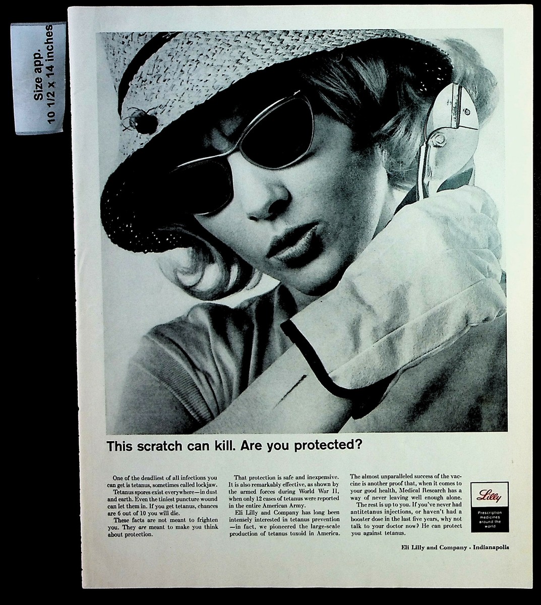 1964 Lilly Prescription Medicines Scratch Can Kill Lady Vintage 