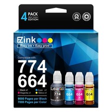 E Z Ink Compatible Ink Bottles for Epson 774 T774 664 T664 4 Pack