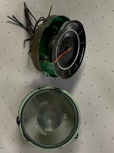 Chevrolet Impala Belair Biscayne 1965 tablero medidor de temperatura de combustible aceite Foto 4 de 4