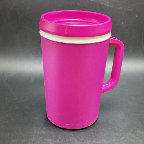 Aladdin Hot Pink Raspberry Travel Mug Cup 32 Oz Insulated w Lid USA Vintage - Picture 8 of 8