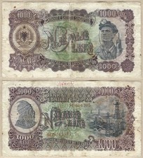 Albania 1949 1000 Leke Gjergj Kastrioti Skënderbeu (Skanderbeg) Banknote G P32