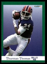 Thurman Thomas 1991 Fleer #14 Buffalo Bills NFL READ FREE SHIPPING AutographDen