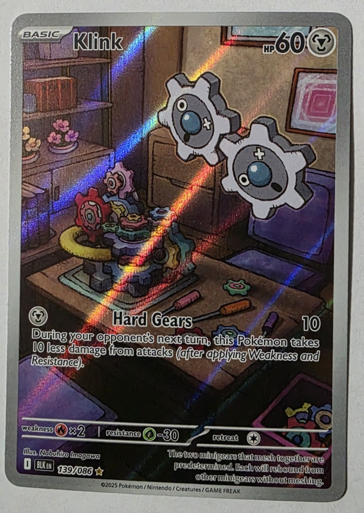 Pokémon TCG Klink 139/086 Black Bolt Illustration Rare Card NM