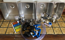 4 Compartment Portable Concession Sink Drain Kit 3 Large 1 Standard W/Extras