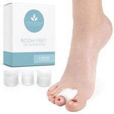 Comfortable Medical-Grade Toe Spacers - 4-Pack for Bunion Relief - White