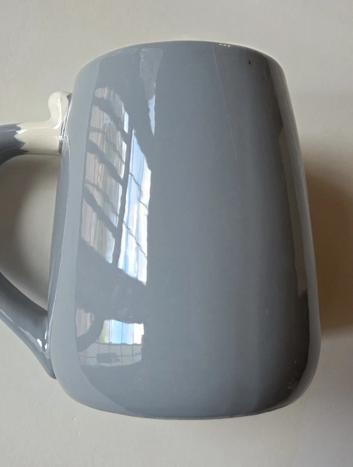 Taza de café Tag Brand Cat Kitty con orejas divertidas años 90 gris blanco 16 oz.  Foto 3 de 4