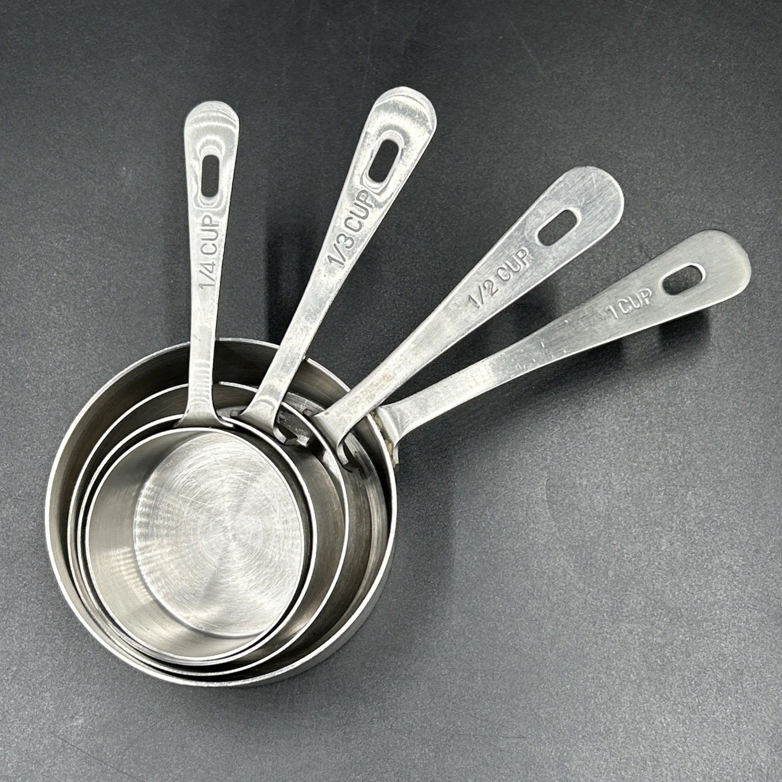 Set of 4 AMCO 864 Measuring Cups 18/8 Stainless Steel 1/4 1/3 1/2 1 Cup
Opens in a new window or tab