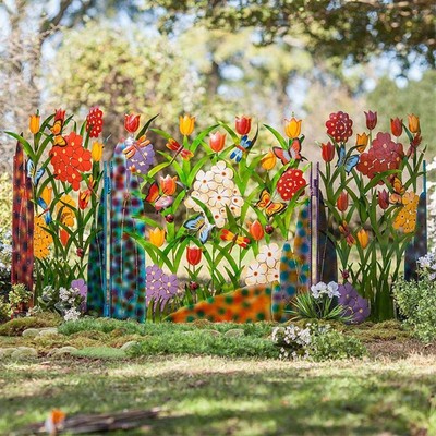 Künstlerische Metall Schmetterling Blume Wandkunst Lebendig Outdoor Garten Dekoration