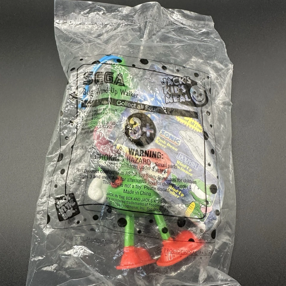 1999 SEGA Bug Wind Up Walker Toy Jack’s Kids Meal Toy - Image 2 of 4