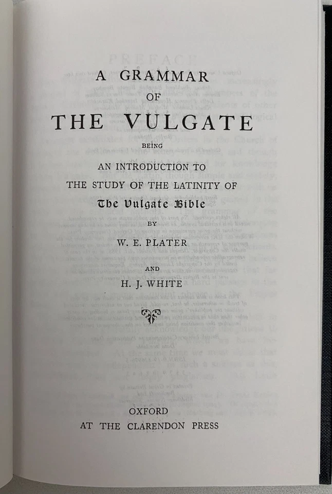 W E Plater A GRAMMAR OF THE VULGATE BIBLE 1997 hardcover Very Good - Image 3 of 4