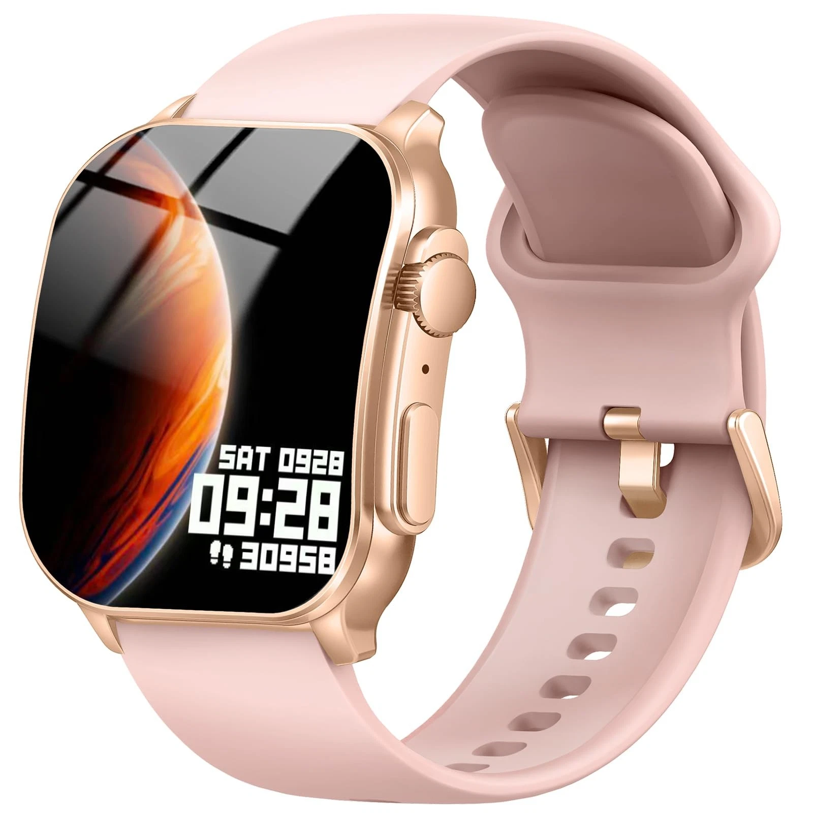 Smart Watch for Women, 2.01" AMOLED Curved Display Fitness Tracker M, Pink