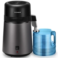 4L Water Distiller Purifier Machine Countertop 750W with Smart Switch 1.0 L/H