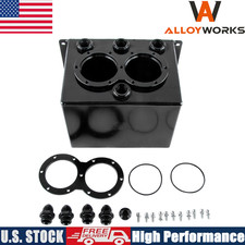 Aluminum An8 High Flow Dual Billet Twin Surge Tank For 044 External Fuel Pump 3l