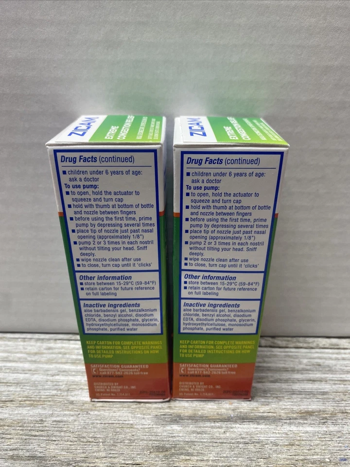 Paquete de 2 spray nasal líquido para aliviar la congestión extrema Zicam de 0,50 oz cada uno Foto 4 de 4