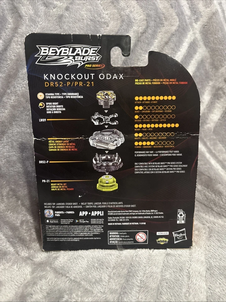 Hasbro Beyblade Burst Pro Series Knockout Odax DR52-P/PR-21 Spinning Top Nuevo Foto 3 de 4