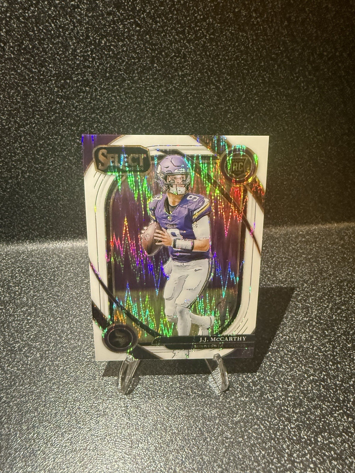 Panini 2024 Select J.J. McCarthy #246 Vikings White Shock Prizm Rookie /199