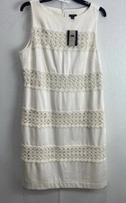 Ann Taylor Women's Size 14 White Sleeveless Dress. NWT $228 tags  