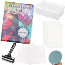 Reusable Gel Printing Plate 8" X 10" Gel Plate with Press Rubber, No Aging a...