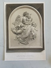 Antique Victorian Print – “The Child Christ” Bas-Relief by Rietschel of Dresden