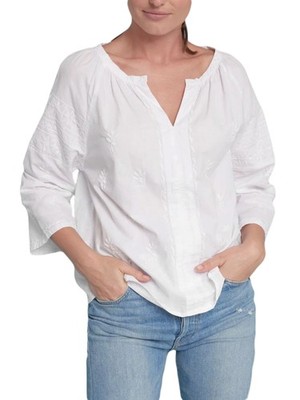 Roberta Roller Rabbit Damen Ulli Top Weiß 100% Baumwolle NEU
