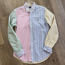 Ralph Lauren Polo Men  s Shirt Button Down Collar Long Sleeve Multi Color Small